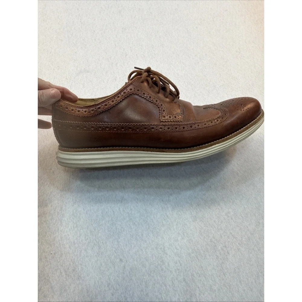 Cole Haan Men's Lunar Grand LongWing Derby Wingtip Oxford Brown Size 12M C13739